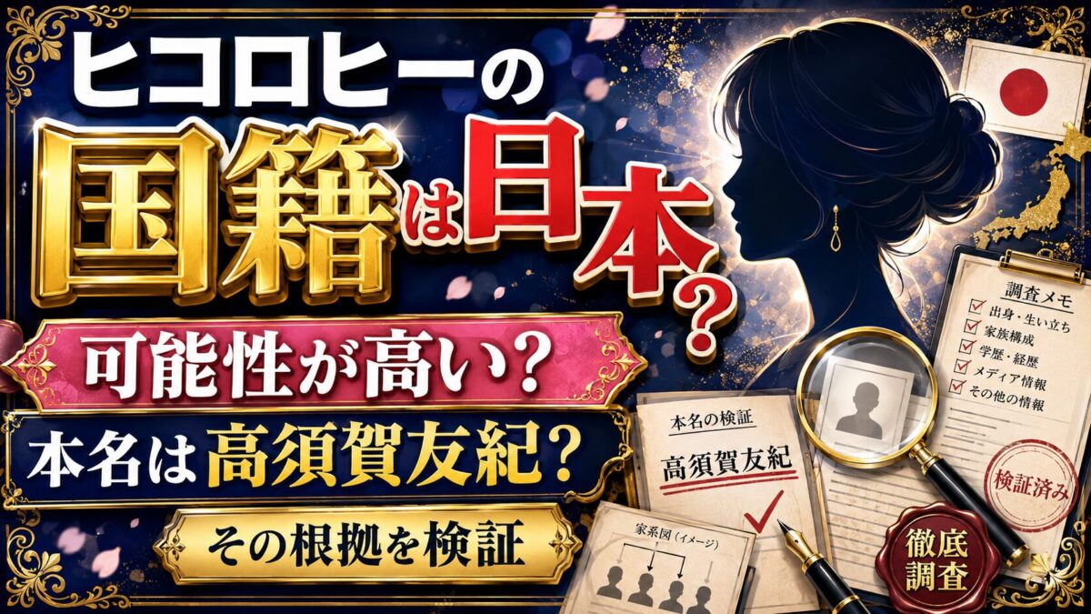 ヒコロヒーの国籍は日本である可能性が高い？その根拠は本名とされる高須賀友紀？