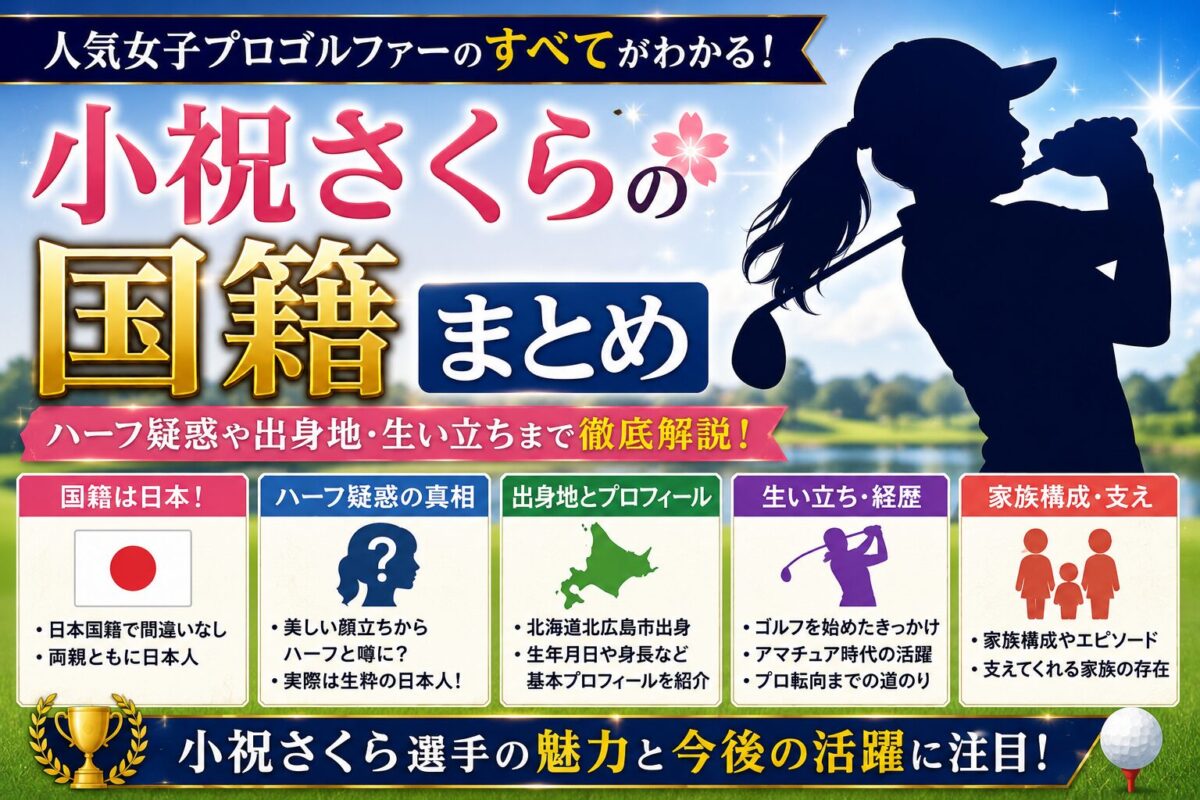 小祝さくらの国籍まとめ｜ハーフ疑惑や出身地・生い立ちまで徹底解説！