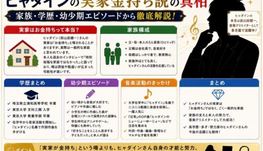 ヒャダインの実家金持ち説の真相｜家族・学歴・幼少期エピソードから徹底解説！