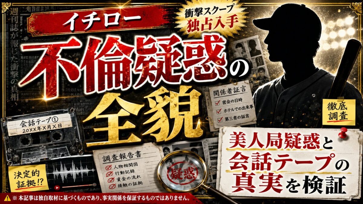 イチローの不倫スキャンダル全貌｜美人局疑惑や会話テープの真実を検証