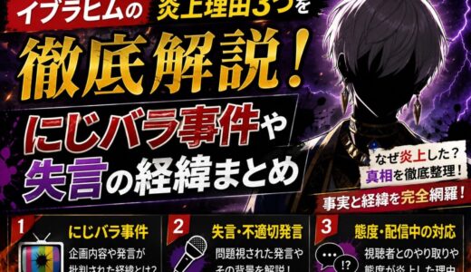 イブラヒムの炎上理由3つを徹底解説！にじバラ事件や失言の経緯まとめ
