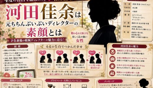 河田佳余は4度の告白で結ばれた和風美人！元ちちんぷいぷいディレクターの素顔とは