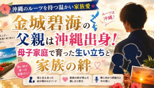 金城碧海の父親は沖縄出身！母子家庭で育った生い立ちと家族の絆