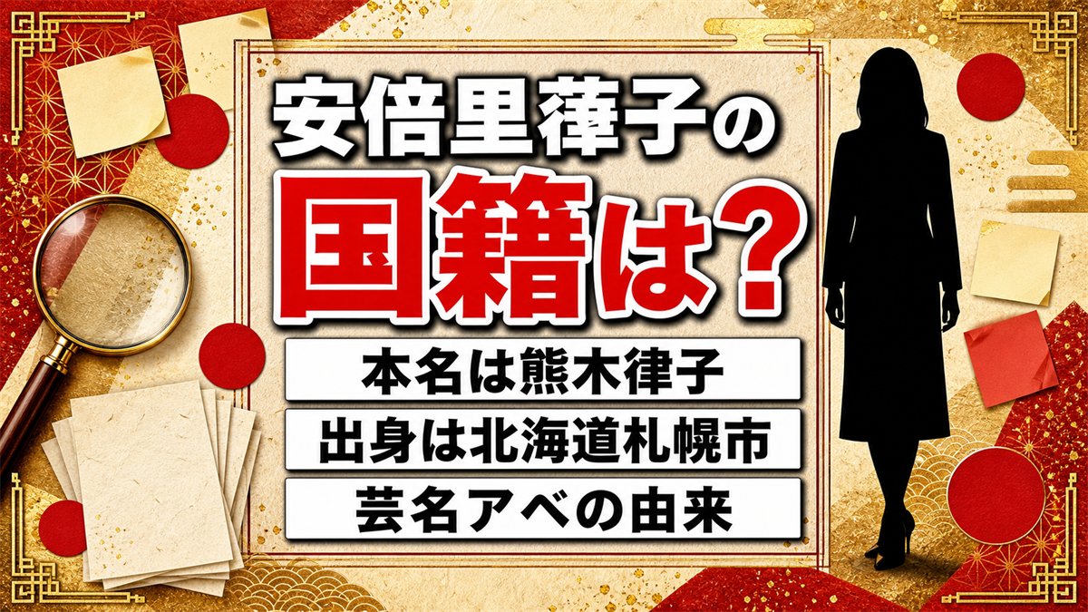 安倍里葎子の国籍は公表されていない|本名の熊木律子と芸名アベの由来