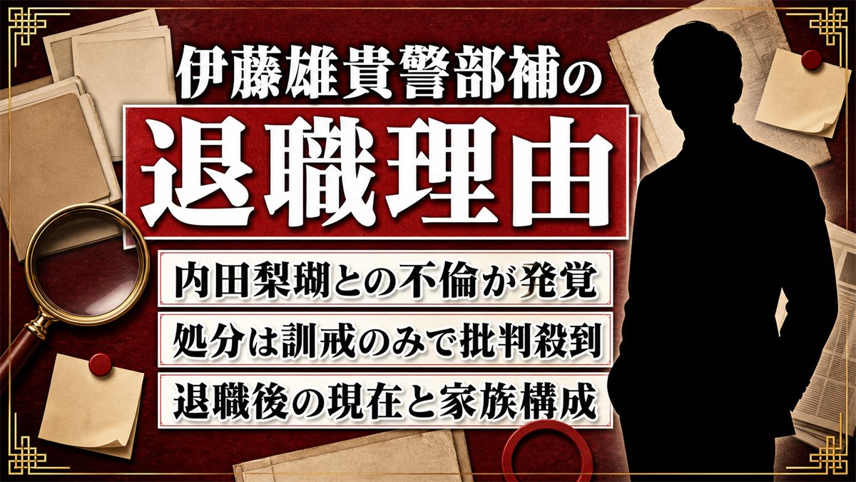 伊藤雄貴警部補の退職理由は内田梨瑚との不倫!処分が訓戒のみで批判殺到