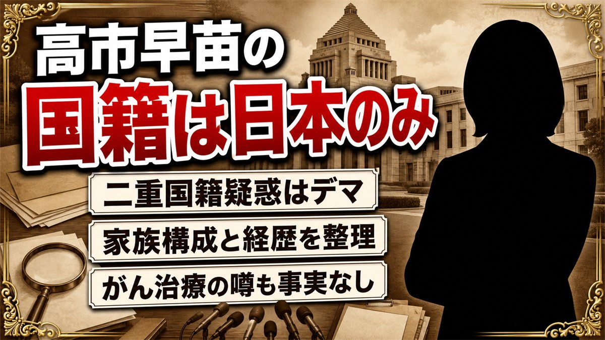 高市早苗の国籍は日本のみ｜二重国籍疑惑の真相と経歴を徹底解説