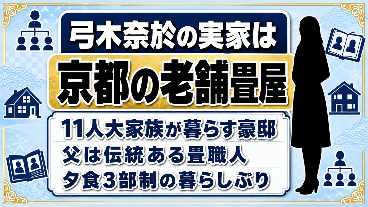弓木奈於の実家は京都上京区の老舗畳屋！11人大家族が暮らす豪邸の秘密